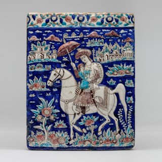 Qajar Tile with Horse and Rider 
