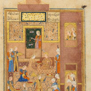 Bahram Gur Visits the Sandalwood Pavilion on Thursday from Haft Peykar, from a manuscript of Khamsa of Nizami
