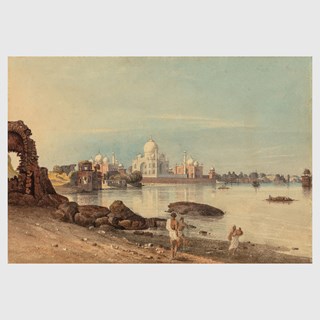 Watercolour of the Taj Mahal at Agra